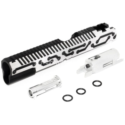 5KU CNC Aluminum Infinity Future Glissière Set Convient pour Tokyo Marui Hi-Capa 5.1 Série GBB Pistolets Airsoft Noir/Argent