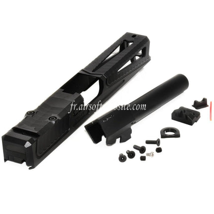 5KU CNC RMR Cut Canon Glissière Set Window Cuts Convient pour Tokyo Marui G17 Série GBB Pistolet Airsoft Noir
