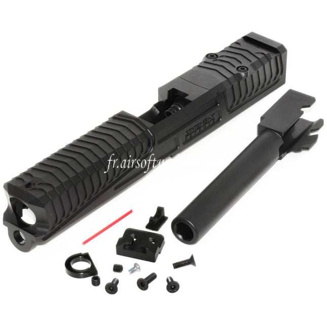 5KU CNC RMR Cut Canon Glissière Set Convient pour Tokyo Marui G17 Série GBB Pistolet Airsoft Noir