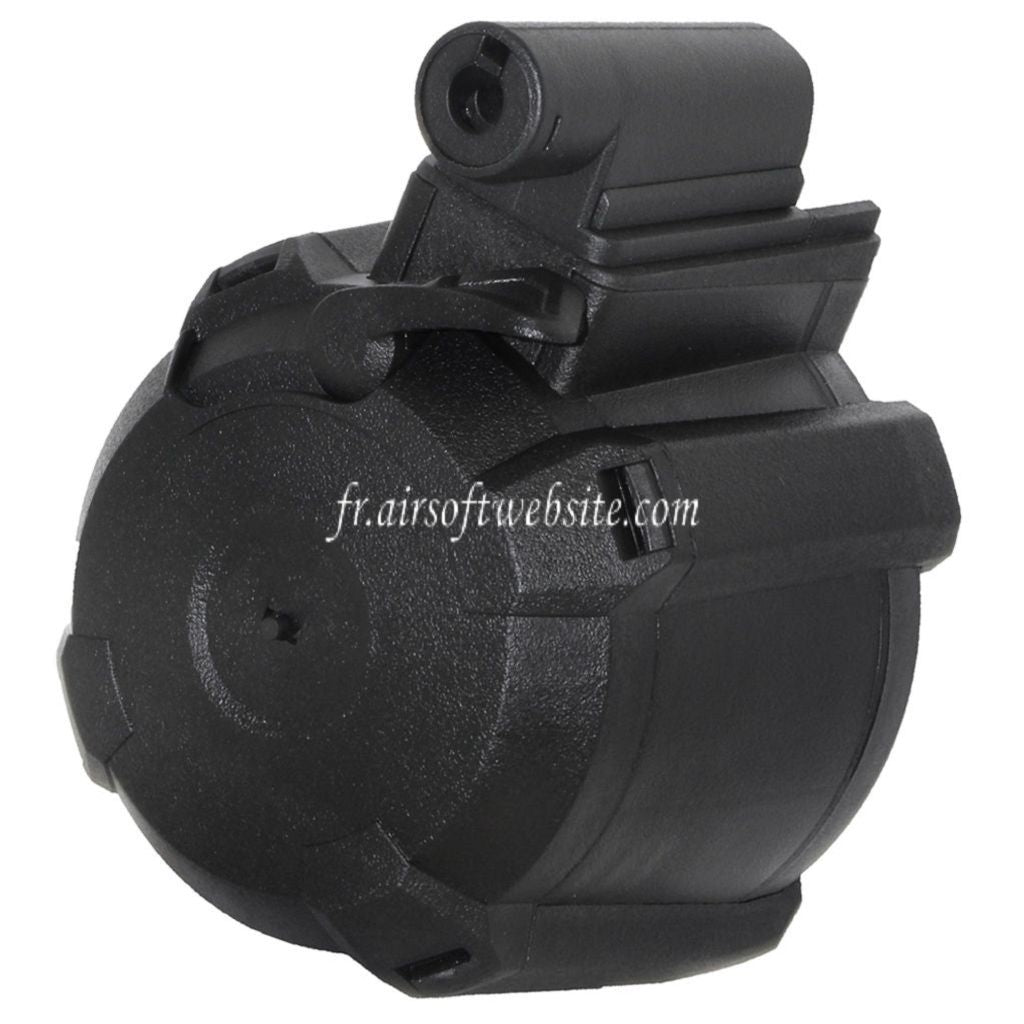 BATTLEAXE 1400 Billes Électrique Chargeur Tambour Convient pour CYMA Golden Eagle Double Eagle Tokyo Marui M870 Shotgun Airsoft Noir