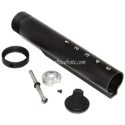 E&C 168mm 5-Positions Extended Crosse Buffer Tube Adaptateur Convient pour E&C Tokyo Marui M16A1 Série AEG Fusil Airsoft Noir