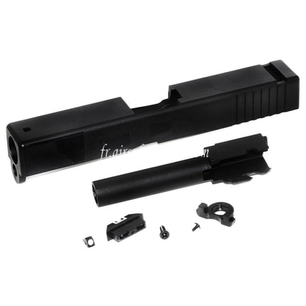 E&C Aluminum Canon Glissière Set Convient pour E&C Tokyo Marui G19 Série GBB Pistolet Airsoft Noir