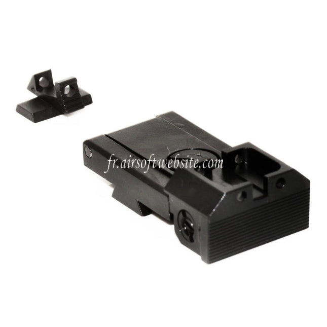 KF Airsoft CNC Acier Guidon Hausse Set Convient pour KJ AW WE Tokyo Marui Hi-Capa Série GBB Pistolet