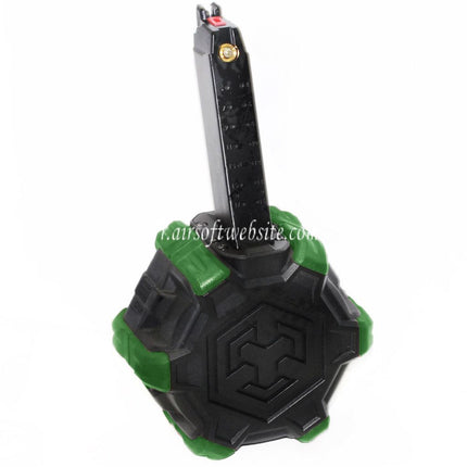 Armorer Works AW Custom 350 Billes Gaz Adaptive Chargeur Tambour Convient pour G17 G18C G-Série GBB Pistolet Airsoft