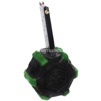 Armorer Works AW Custom 350 Billes Gaz Adaptive Chargeur Tambour Convient pour EMG SAI Red / AW NE Série / WE (WE-TECH) Single Stack 1911 GBB Pistolet Airsoft