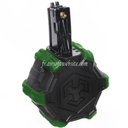 Armorer Works AW Custom 350 Billes Gaz Adaptive Chargeur Tambour Convient pour WE (WE-TECH) AP APACHE MP5 Série GBB Fusil Airsoft