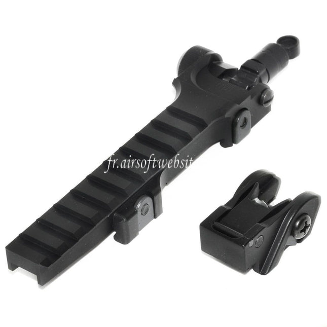 DOUBLE BELL KAC Style Rabattable Viseur Rail Set Convient pour G36 Série AEG GBB Fusil Airsoft Noir