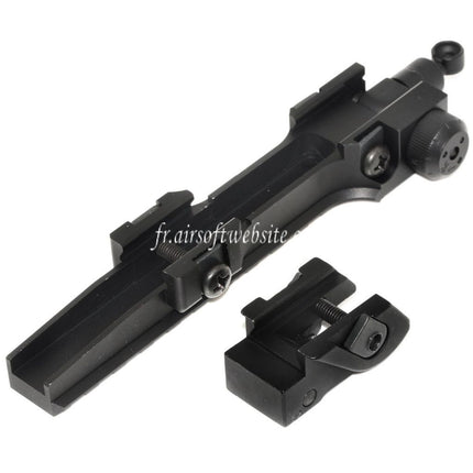 DOUBLE BELL KAC Style Rabattable Viseur Rail Set Convient pour G36 Série AEG GBB Fusil Airsoft Noir