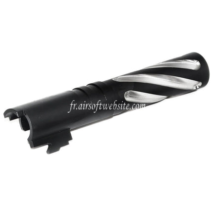 5KU 4.3 Pouces Acier Inoxydable Tornade Style Spirale Canon Extérieur +11mm CW sens horaire Convient pour Tokyo Marui Hi-Capa 4.3 GBB Pistolet Airsoft