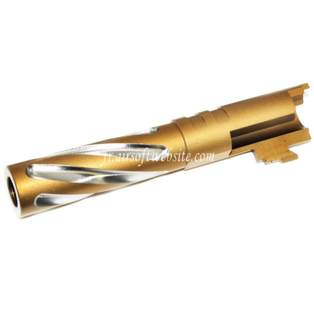 5KU 4.3 Pouces Acier Inoxydable Tornade Style Spirale Canon Extérieur +11mm CW sens horaire Convient pour Tokyo Marui Hi-Capa 4.3 GBB Pistolet Airsoft