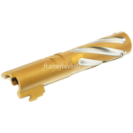 5KU 4.3 Pouces Acier Inoxydable Tornade Style Spirale Canon Extérieur +11mm CW sens horaire Convient pour Tokyo Marui Hi-Capa 4.3 GBB Pistolet Airsoft