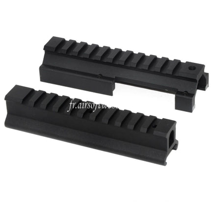CYMA 130mm Haut Bas 20mm Rail Lunette Montage Set Convient pour CYMA Tokyo Marui VFC MP5 Série GBB AEG Fusil Airsoft Noir