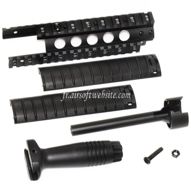 CYMA MP5 DX Interface Rail de Garde-Main avec QD Convient pourePoignée and Canon Extérieur Convient pour CYMA G&G Umarex Tokyo Marui MP5 Série AEG Fusil Airsoft Noir