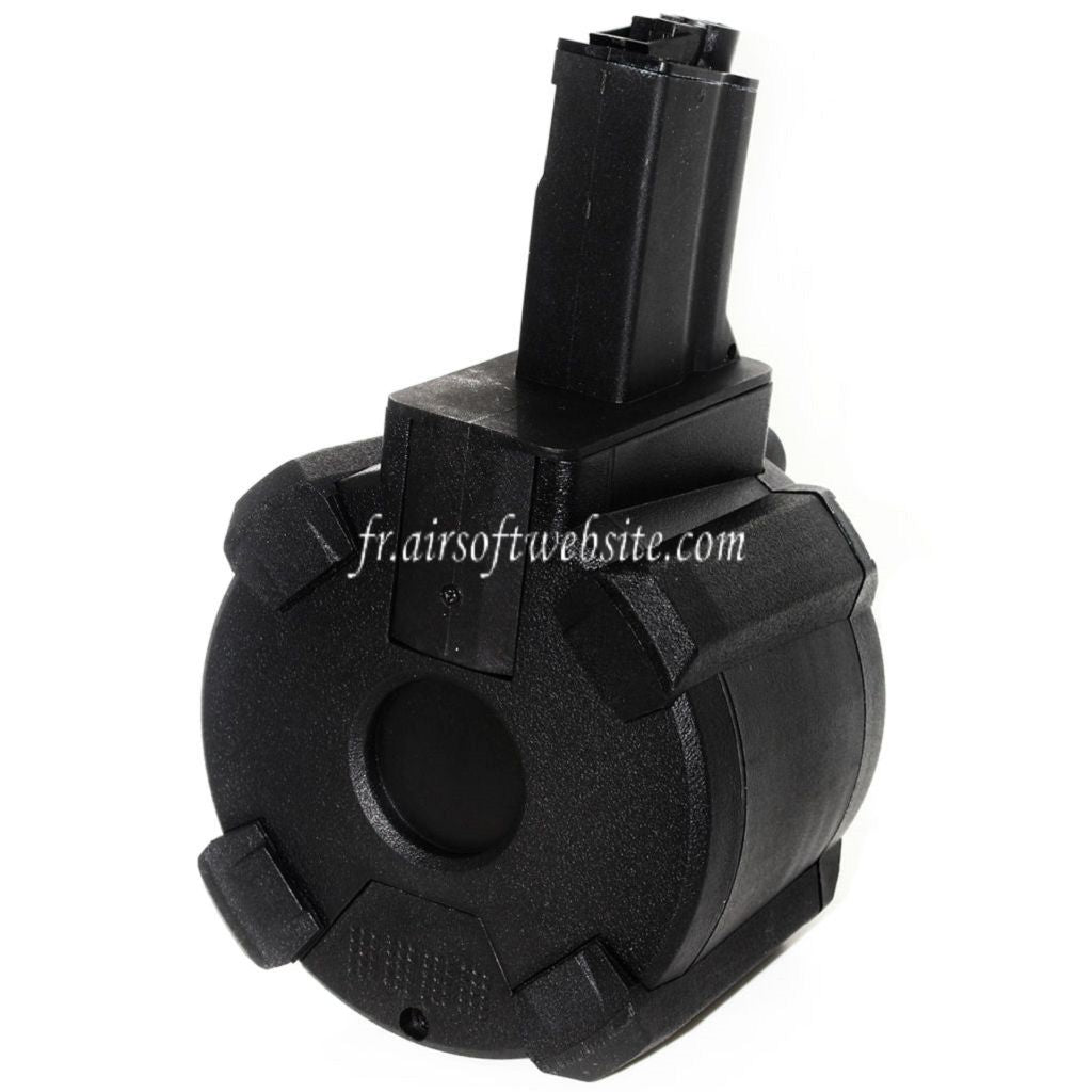BATTLEAXE 1400 Billes Électrique Chargeur Tambour Convient pour MP5 Série AEG Fusil Airsoft Noir