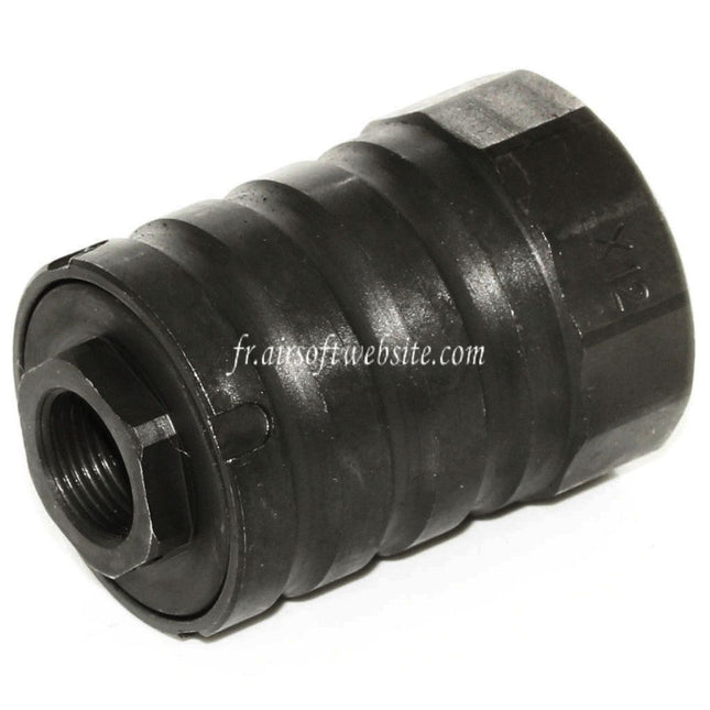 5KU 53mm 360 X12 Frein de Bouche Cache-Flamme avec Blast Shield Convient pour -14mm CCW sens antihoraire Canon Fusil Airsoft Noir