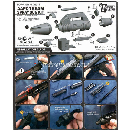Show Guns Tactical SG Beam Spray Kit Type A Convient pour ACTION ARMY AAP-01 Série GBB Pistolet Airsoft
