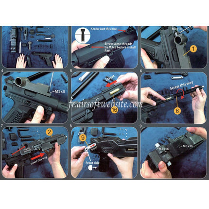 Show Guns Tactical SG RX-79 Gundam Ground Type MG100 Machine Gun Kit avec Fire Pig Light Tracer Convient pour Action Army AAP-01 Série GBB Pistolet Airsoft