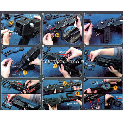 Show Guns Tactical SG RX-79 Gundam Ground Type MG100 Machine Gun Kit avec Fire Pig Light Tracer Convient pour Action Army AAP-01 Série GBB Pistolet Airsoft