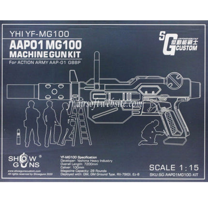 Show Guns Tactical SG RX-79 Gundam Ground Type MG100 Machine Gun Kit avec Fire Pig Light Tracer Convient pour Action Army AAP-01 Série GBB Pistolet Airsoft