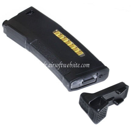 PTS 150 Billes Mid-Cap Enhanced Polymère Chargeur avec MAGPOD Base Plate Convient pour M4 M16 Série AEG Fusil Airsoft Noir
