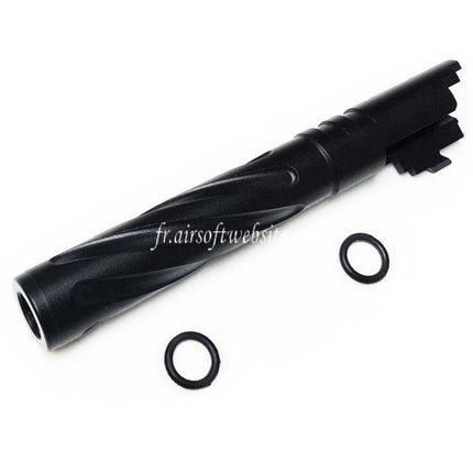 5KU 5 Pouces 123/127mm CNC Aluminium Tornade Style Spirale Canon Extérieur +11mm CW Convient pour Armorer Works AW WE-TECH Tokyo Marui Hi-Capa 5.1 GBB Pistolet Airsoft