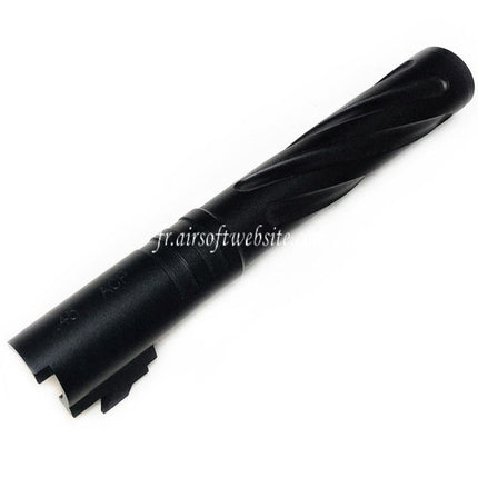 5KU 5 Pouces 123/127mm CNC Aluminium Tornade Style Spirale Canon Extérieur +11mm CW Convient pour Armorer Works AW WE-TECH Tokyo Marui Hi-Capa 5.1 GBB Pistolet Airsoft