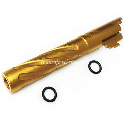 5KU 5 Pouces 123/127mm CNC Aluminium Tornade Style Spirale Canon Extérieur +11mm CW Convient pour Armorer Works AW WE-TECH Tokyo Marui Hi-Capa 5.1 GBB Pistolet Airsoft