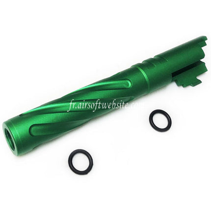 5KU 5 Pouces 123/127mm CNC Aluminium Tornade Style Spirale Canon Extérieur +11mm CW Convient pour Armorer Works AW WE-TECH Tokyo Marui Hi-Capa 5.1 GBB Pistolet Airsoft