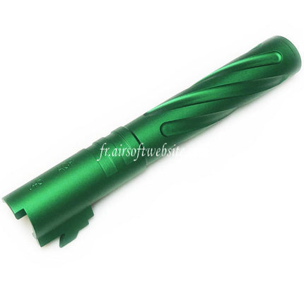 5KU 5 Pouces 123/127mm CNC Aluminium Tornade Style Spirale Canon Extérieur +11mm CW Convient pour Armorer Works AW WE-TECH Tokyo Marui Hi-Capa 5.1 GBB Pistolet Airsoft