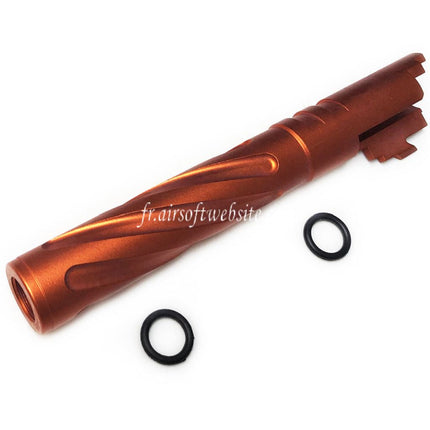 5KU 5 Pouces 123/127mm CNC Aluminium Tornade Style Spirale Canon Extérieur +11mm CW Convient pour Armorer Works AW WE-TECH Tokyo Marui Hi-Capa 5.1 GBB Pistolet Airsoft