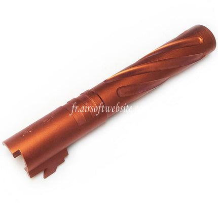 5KU 5 Pouces 123/127mm CNC Aluminium Tornade Style Spirale Canon Extérieur +11mm CW Convient pour Armorer Works AW WE-TECH Tokyo Marui Hi-Capa 5.1 GBB Pistolet Airsoft