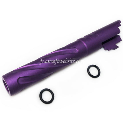 5KU 5 Pouces 123/127mm CNC Aluminium Tornade Style Spirale Canon Extérieur +11mm CW Convient pour Armorer Works AW WE-TECH Tokyo Marui Hi-Capa 5.1 GBB Pistolet Airsoft