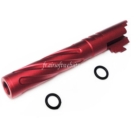 5KU 5 Pouces 123/127mm CNC Aluminium Tornade Style Spirale Canon Extérieur +11mm CW Convient pour Armorer Works AW WE-TECH Tokyo Marui Hi-Capa 5.1 GBB Pistolet Airsoft