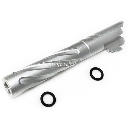 5KU 5 Pouces 123/127mm CNC Aluminium Tornade Style Spirale Canon Extérieur +11mm CW Convient pour Armorer Works AW WE-TECH Tokyo Marui Hi-Capa 5.1 GBB Pistolet Airsoft