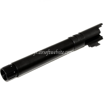 AIP 123mm/127mm Threaded Canon Extérieur avec Adaptor et Couvre Convient pour Tokyo Marui Hi-Capa 5.1 GBB Pistolet Airsoft Noir