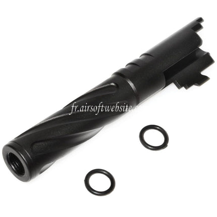 5KU 4.3 Pouces CNC Aluminium Tornade Style Spirale Canon Extérieur +11mm CW sens horaire Convient pour Tokyo Marui Hi-Capa 4.3 GBB Pistolet Airsoft