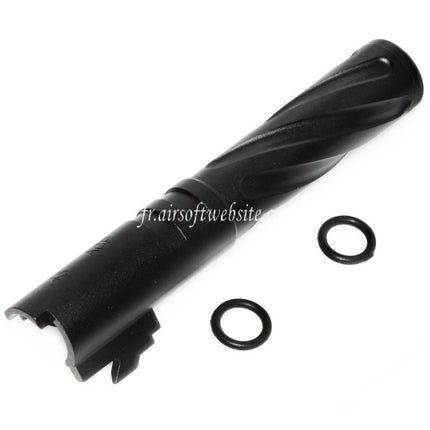 5KU 4.3 Pouces CNC Aluminium Tornade Style Spirale Canon Extérieur +11mm CW sens horaire Convient pour Tokyo Marui Hi-Capa 4.3 GBB Pistolet Airsoft
