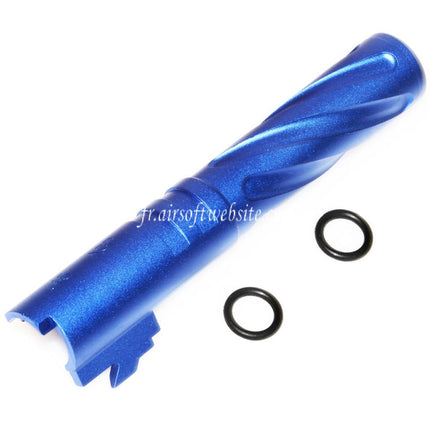 5KU 4.3 Pouces CNC Aluminium Tornade Style Spirale Canon Extérieur +11mm CW sens horaire Convient pour Tokyo Marui Hi-Capa 4.3 GBB Pistolet Airsoft