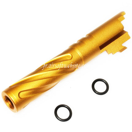 5KU 4.3 Pouces CNC Aluminium Tornade Style Spirale Canon Extérieur +11mm CW sens horaire Convient pour Tokyo Marui Hi-Capa 4.3 GBB Pistolet Airsoft