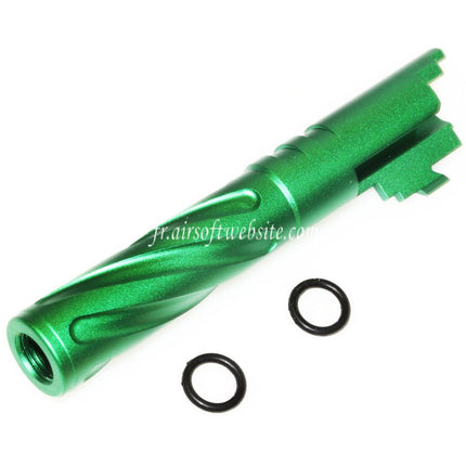 5KU 4.3 Pouces CNC Aluminium Tornade Style Spirale Canon Extérieur +11mm CW sens horaire Convient pour Tokyo Marui Hi-Capa 4.3 GBB Pistolet Airsoft