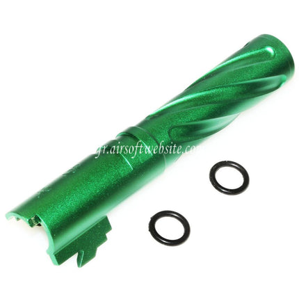 5KU 4.3 Pouces CNC Aluminium Tornade Style Spirale Canon Extérieur +11mm CW sens horaire Convient pour Tokyo Marui Hi-Capa 4.3 GBB Pistolet Airsoft