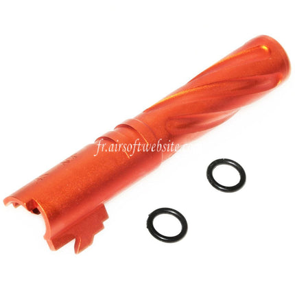 5KU 4.3 Pouces CNC Aluminium Tornade Style Spirale Canon Extérieur +11mm CW sens horaire Convient pour Tokyo Marui Hi-Capa 4.3 GBB Pistolet Airsoft