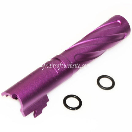 5KU 4.3 Pouces CNC Aluminium Tornade Style Spirale Canon Extérieur +11mm CW sens horaire Convient pour Tokyo Marui Hi-Capa 4.3 GBB Pistolet Airsoft