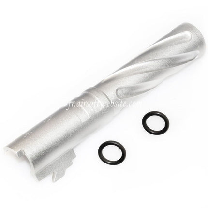 5KU 4.3 Pouces CNC Aluminium Tornade Style Spirale Canon Extérieur +11mm CW sens horaire Convient pour Tokyo Marui Hi-Capa 4.3 GBB Pistolet Airsoft