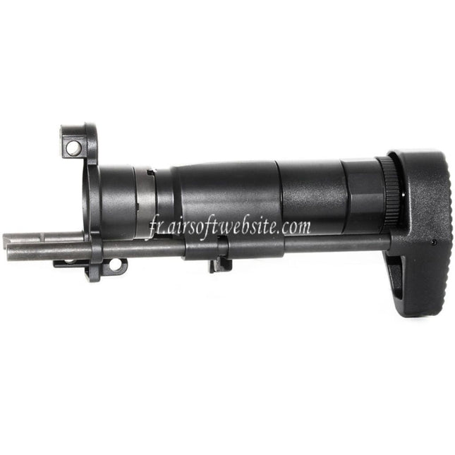 Airsoft Website CNC Aluminum Rétractable Crosse avec Adaptateur Convient pour CYMA Tokyo Marui MP5K Série AEG Fusil Noir