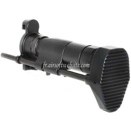 Airsoft Website CNC Aluminum Rétractable Crosse avec Adaptateur Convient pour CYMA Tokyo Marui MP5K Série AEG Fusil Noir