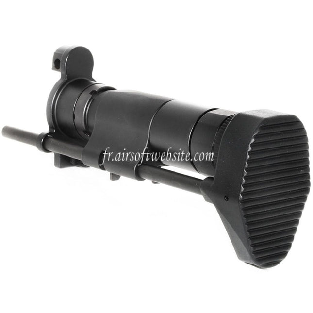 Airsoft Website CNC Aluminum Rétractable Crosse avec Adaptateur Convient pour CYMA Tokyo Marui MP5K Série AEG Fusil Noir