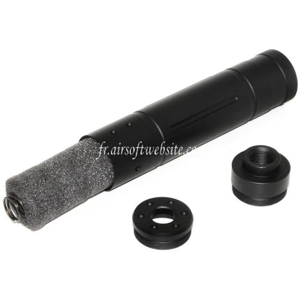 DOUBLE BELL 155mm x 32mm Silencieux Convient pour -14mm CCW sens antihoraire Fusil Airsoft Noir