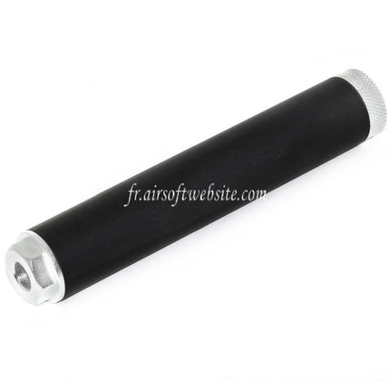 DOUBLE BELL 194mm/204mm x 35mm Silencieux Convient pour -14mm CCW sens antihoraire Fusil Airsoft Noir/Argent