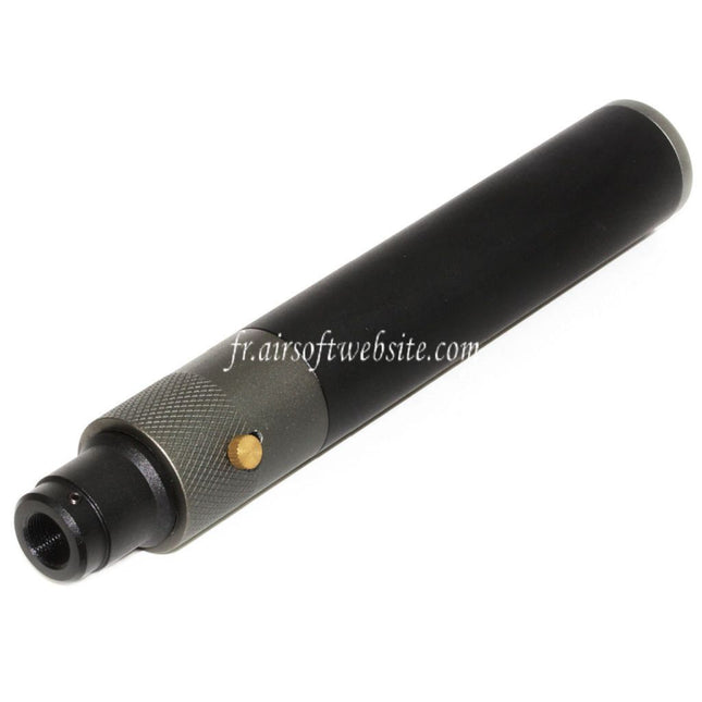 DOUBLE BELL 200mm/230mm x 35mm MPX-M-QD Silencieux avec Frein de Bouche Convient pour -14mm CCW sens antihoraire Canon Fusil Airsoft Noir/Gris